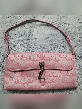 Coach 2004 Pink Lurex Hampton With Demi Clip RARE Bag Y2K